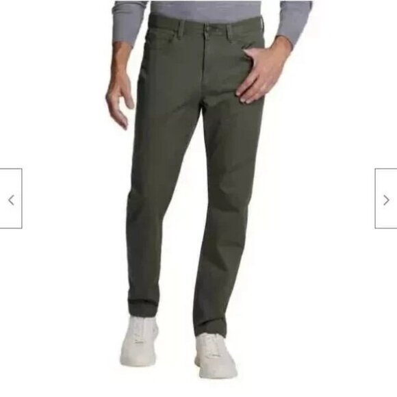 English Laundry Men's 34x29 Slim Fit Stretch Pants Olive Green Cotton Blend - Picture 1 of 8